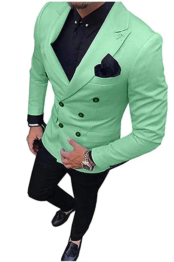 Double-Breasted Groomsmen Light Green Groom Tuxedos Peak Lapel Men Suits Wedding Best Man Blazer ( Jacket+Pants+Tie ) C502
Double-Breasted Groomsmen Light Green Groom Tuxedos Peak Lapel Men Suits Wedding Best Man Blazer ( Jacket+Pants+Tie ) C502