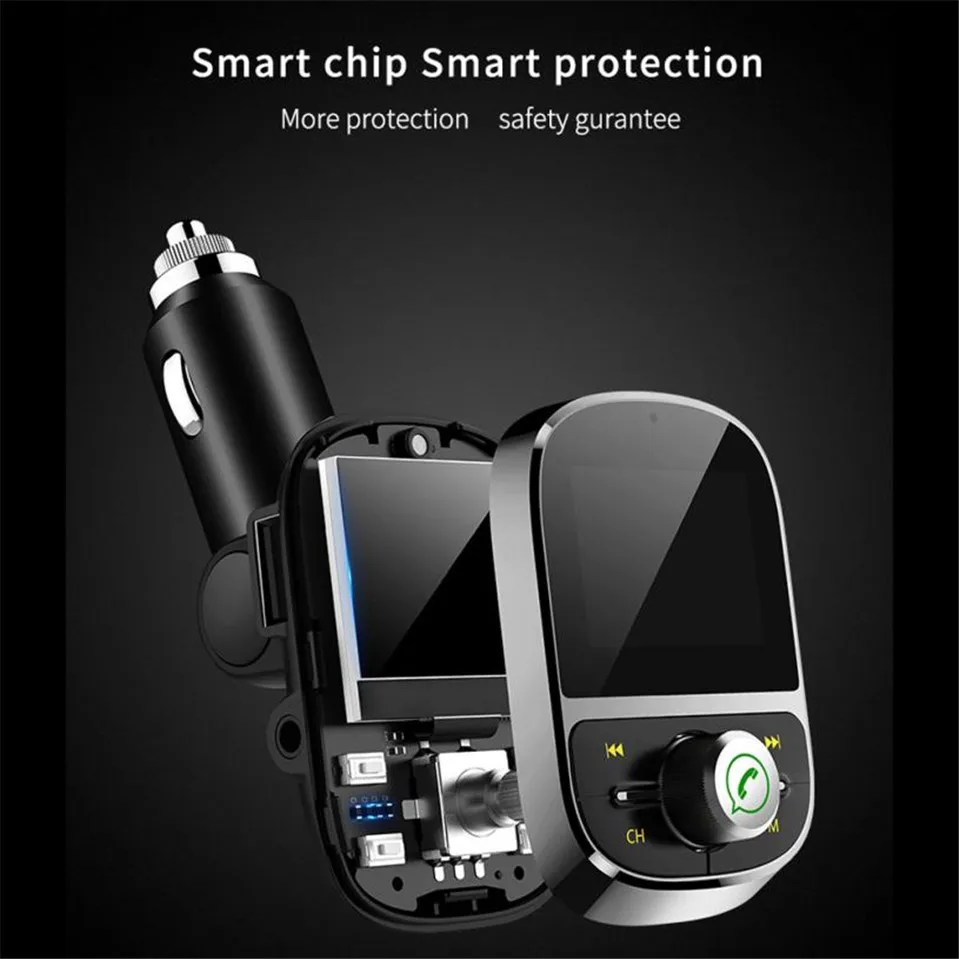 100% Новый Bluetooth Автомобильный fm передатчик Беспроводной 3.1A USB Зарядное устройство