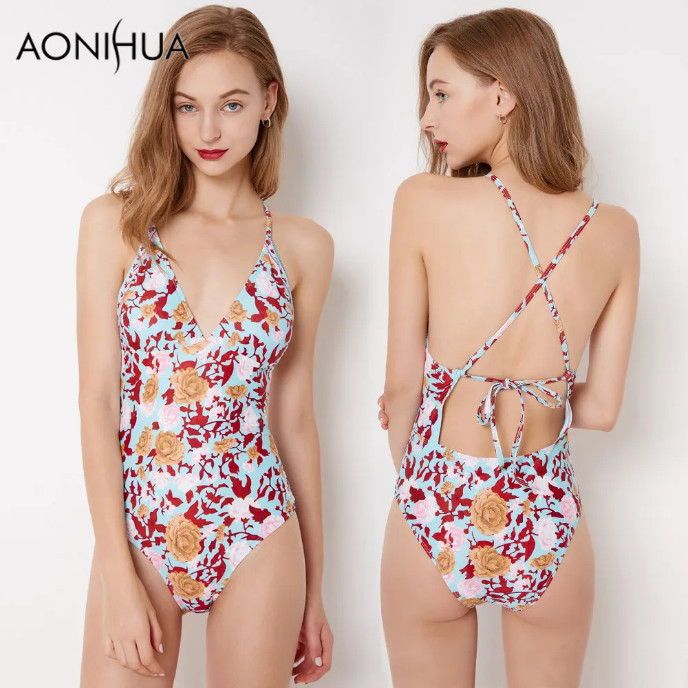 AONIHUA Sexy Swim Suits 2018 Backless Print Floral Swimsuit Women Retro One-piece Beach bathing suits Sleeveless Swimwear 9048
AONIHUA Sexy Swim Suits 2018 Backless Print Floral Swimsuit Women Retro One-piece Beach bathing suits Sleeveless Swimwear 9048