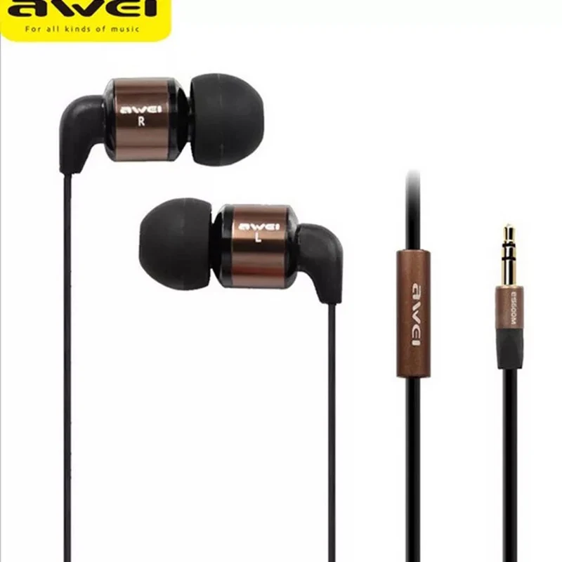 AWEI ES 600M Noise Isolating Hi Definition In Ear Earphone 3.5mm Jack 1.2m Cable | Электроника