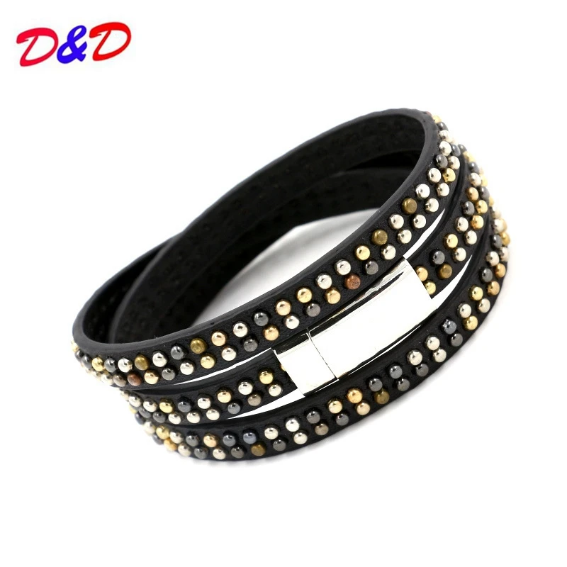European Fashion PU Leather Bracelet With Female Multicolor Doublerow Rivets Around Long Bracelet Personality Contracted
European Fashion PU Leather Bracelet With Female Multicolor Doublerow Rivets Around Long Bracelet Personality Contracted