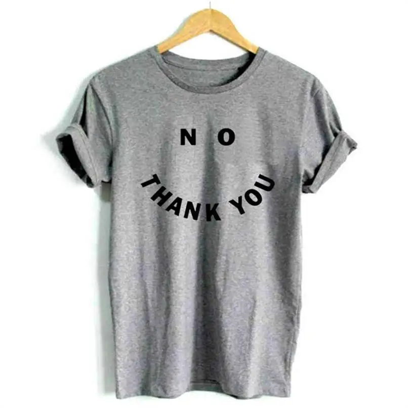 New Arrival T-Shirt For Women Short Sleeve Cotton No THANK YOU Letters Print Tshirt T-Shirt Women Female Top Femme Punk Summer
New Arrival T-Shirt For Women Short Sleeve Cotton No THANK YOU Letters Print Tshirt T-Shirt Women Female Top Femme Punk Summer