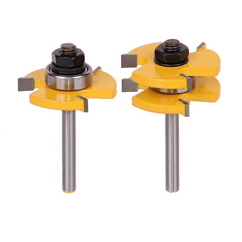 2pcs/set Tongue & Groove Router Bits Set 3/4" Stock 1/4" Shank T-shape Woodworking Tool Kits
2pcs/set Tongue & Groove Router Bits Set 3/4" Stock 1/4" Shank T-shape Woodworking Tool Kits