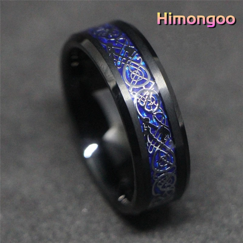HIMONGOO 8MM Black Mens Tungsten Carbide Ring Wedding Band Dragon Blue Carbon Fibre Comfort Fit Engagement Anniversary Gift
HIMONGOO 8MM Black Mens Tungsten Carbide Ring Wedding Band Dragon Blue Carbon Fibre Comfort Fit Engagement Anniversary Gift