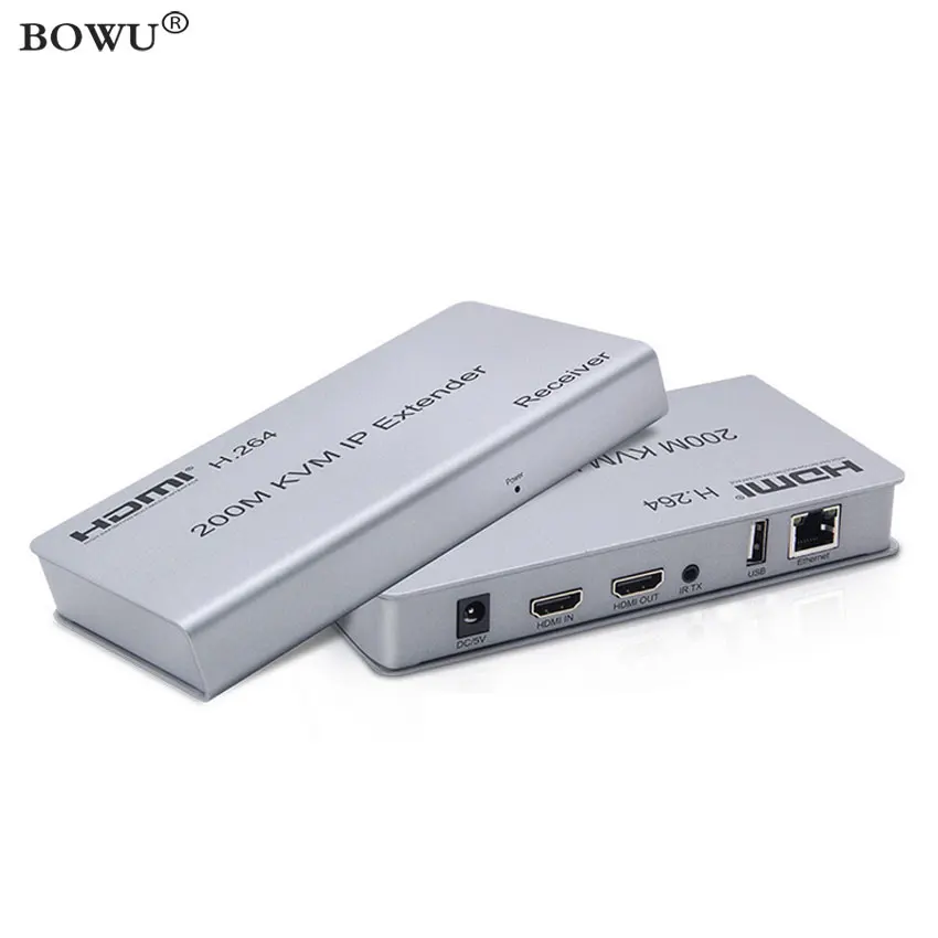 200 м USB-удлинитель RJ45 IP-сеть KVM Over IP-удлинитель по Cat5e Cat6 HDMI-совместимый HDMI2.0