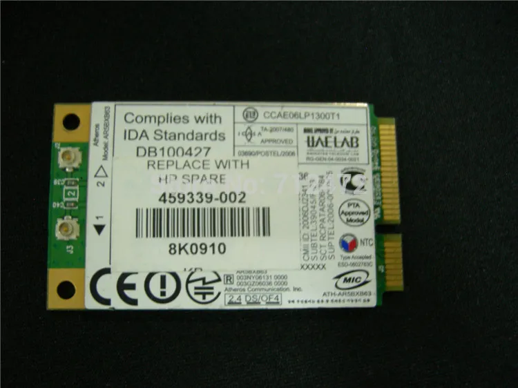 Wholesale Original Wireless card for Atheros AR5007EG AR5BXB63 54Mbps 802.11b/g Mini PCI-E card For hp
Wholesale Original Wireless card for Atheros AR5007EG AR5BXB63 54Mbps 802.11b/g Mini PCI-E card For hp