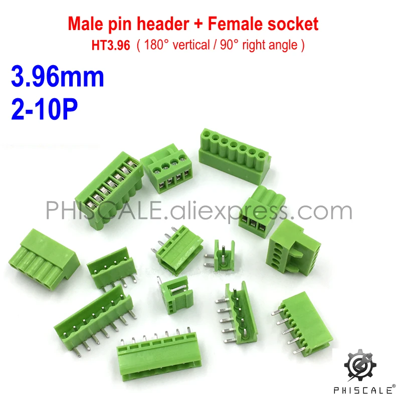 PHISCALE HT3.96 2 10Pin 3 96 мм шаг прямые/Изогнутые игольчатые клеммные колодки наборы
