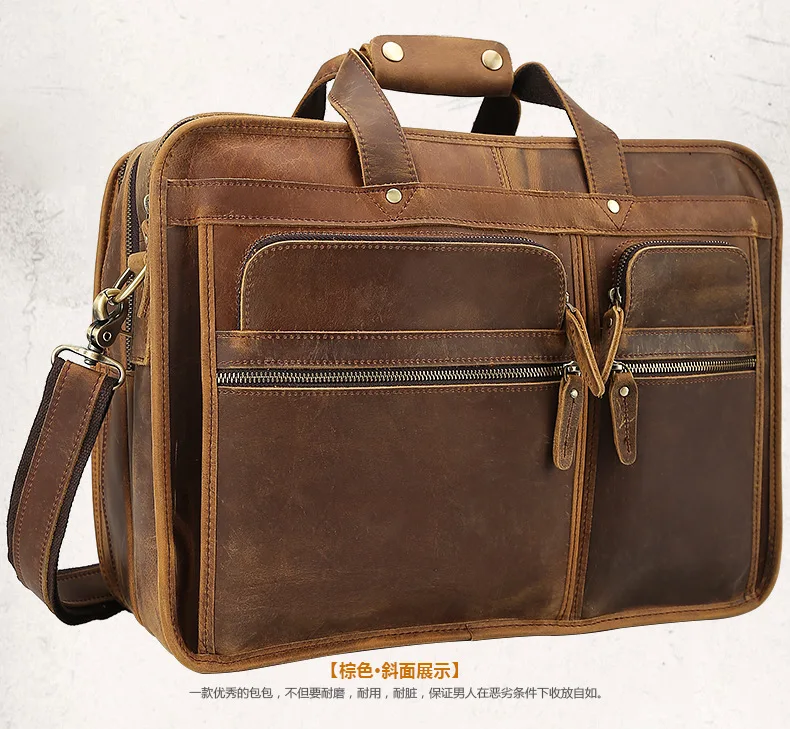 Men Briefcase Handbags Cow Leather 2018 Male Vintage Travel Large Capacity 17" Laptop Shoulder Crossbody Business Big Bags
Men Briefcase Handbags Cow Leather 2018 Male Vintage Travel Large Capacity 17" Laptop Shoulder Crossbody Business Big Bags