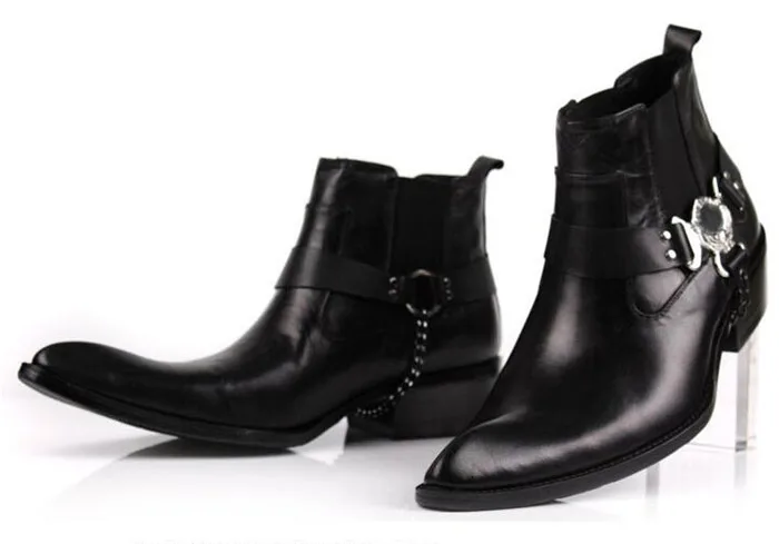 Ботинки мужские кожаные с эластичным ремешком, деловая обувь, низкие берцы, с острым носком, модная обувь с ремешком 
Ботинки мужские кожаные с эластичным ремешком, деловая обувь, низкие берцы, с острым носком, модная обувь с ремешком