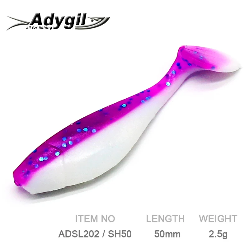ADYGIL Рыболовная Приманка Мягкая силиконовая приманка ADSL202/SH50 10 шт 50 мм 2 5 г|Наживки