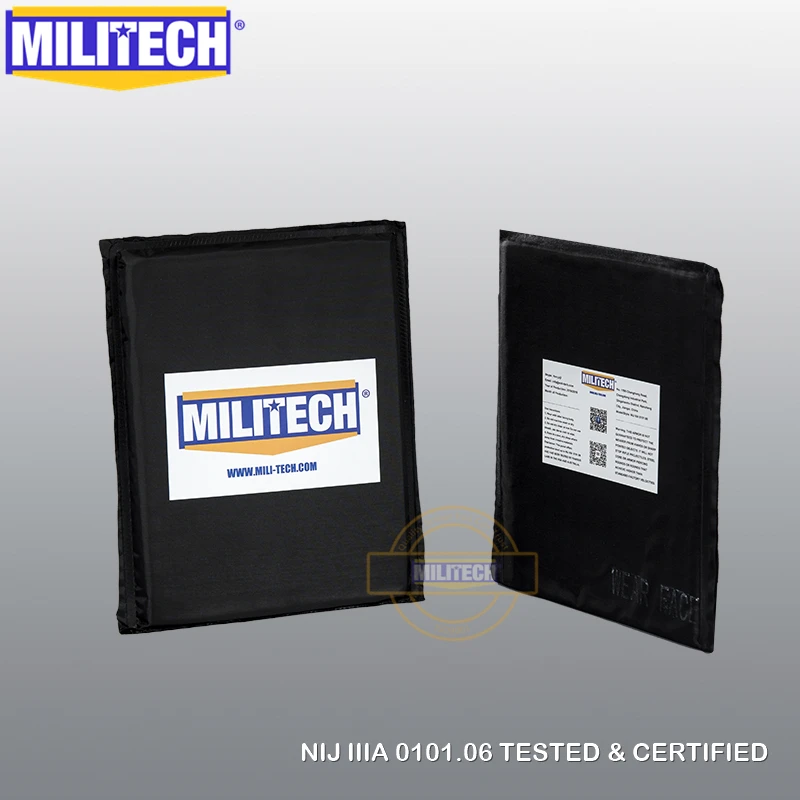 MILITECH 6x8 дюймов Пара NIJ IIIA 0101 06 арамидная мягкая баллистическая пластина + E2 Уровень
