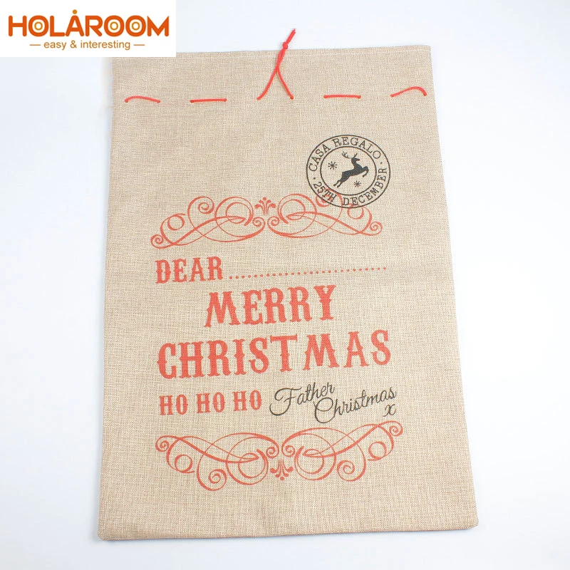 1pcs Large Christmas Gift Bag Santa Claus Gift Holders Christmas Stockings Drawstring Linen cotton Santa Sack Rustic Vintage
1pcs Large Christmas Gift Bag Santa Claus Gift Holders Christmas Stockings Drawstring Linen cotton Santa Sack Rustic Vintage