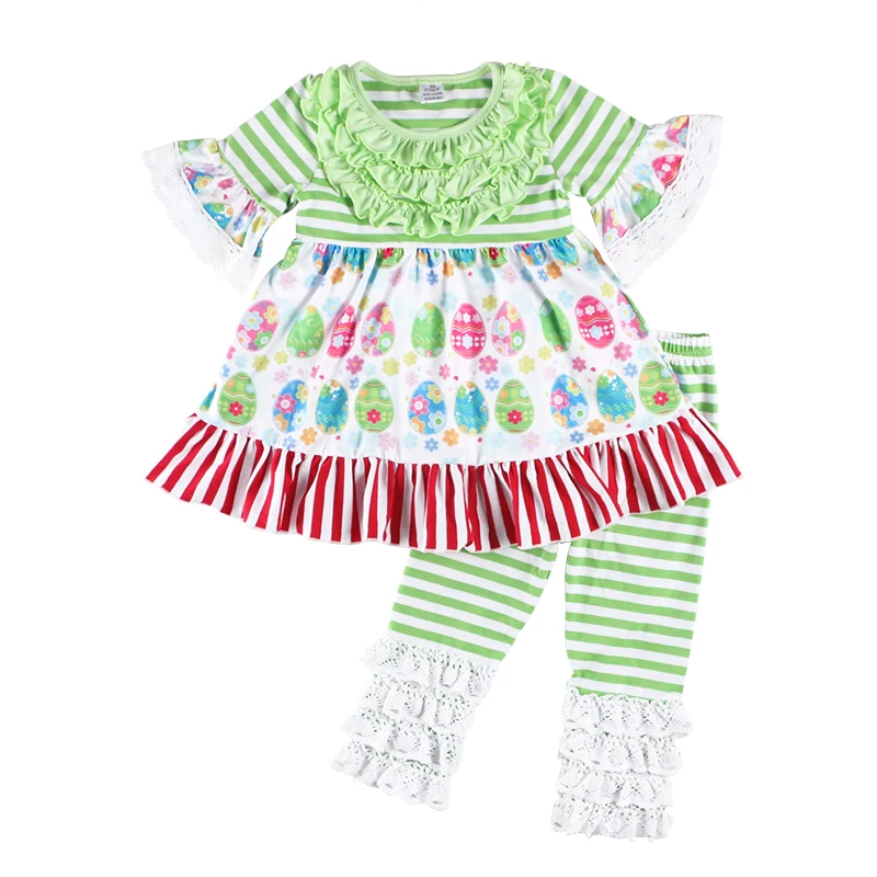 Kaiya Angel/оптовая продажа; пасхальные комплекты для детей; топ с короткими рукавами и принтом «яйцо» + полосатые леггинсы с оборками; изысканны...
Kaiya Angel/оптовая продажа; пасхальные комплекты для детей; топ с короткими рукавами и принтом «яйцо» + полосатые леггинсы с оборками; изысканны...