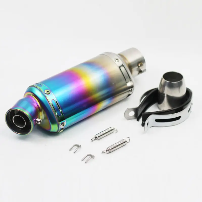 Universal Motorcycle Exhaust For suzuki honda Muffler Titanium Color Scooter Motorbike ATV Pit Bike Escape cafe racer tmax | Автомобили и