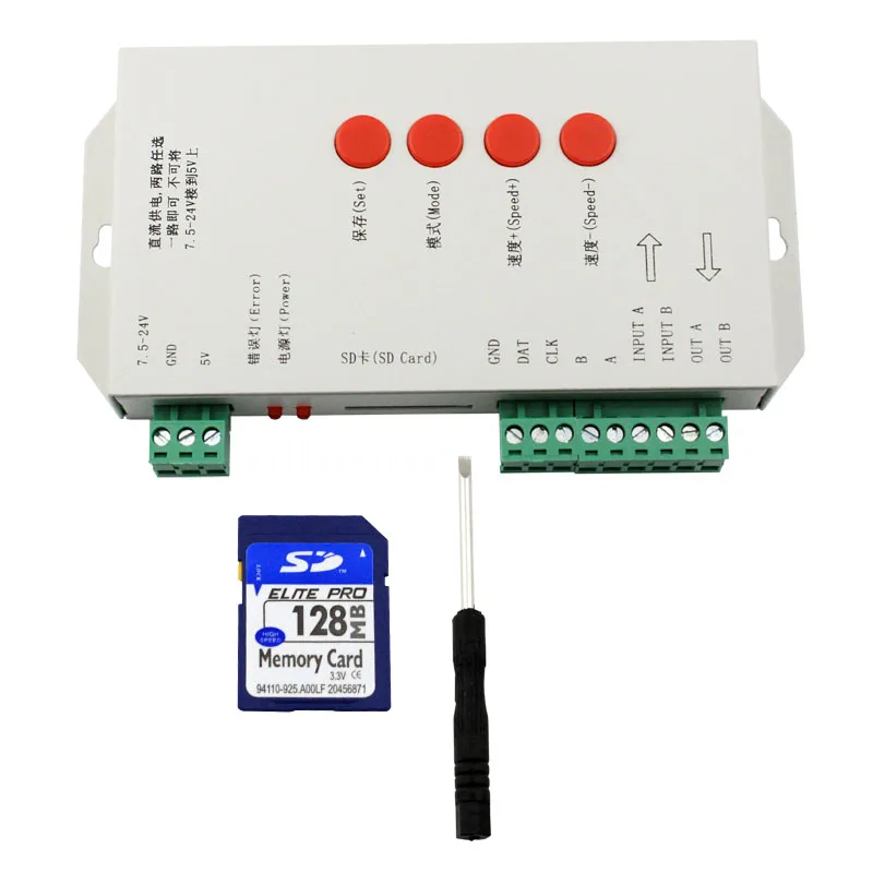 Светодиодный контроллер для sd-карты 5-24 В T1000S, WS2812B 6803 WS2811 RGB светодиодный
Светодиодный контроллер для sd-карты 5-24 В T1000S, WS2812B 6803 WS2811 RGB светодиодный