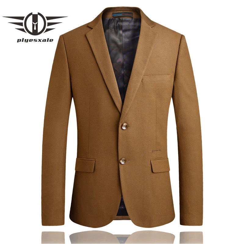 Plyesxale Для мужчин Блейзер 2018 Новое поступление Slim Fit s блейзер цвета хаки