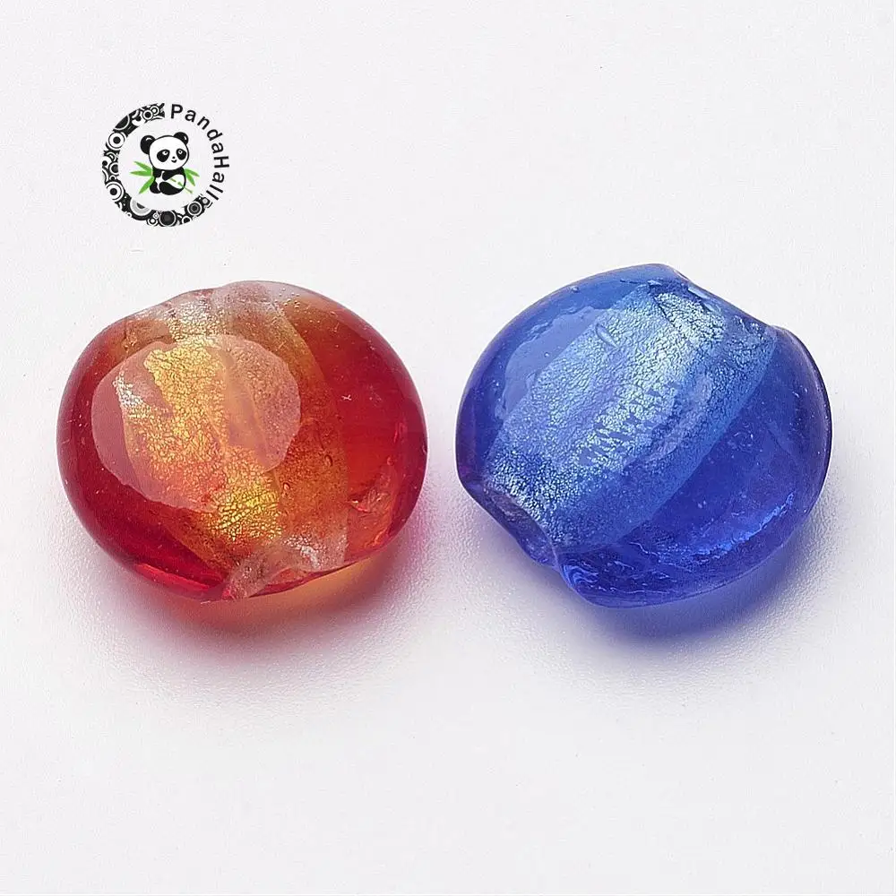 Handmade Silver Color Foil Glass Beads, Flat Round, Mixed Color, about 20mm in diameter, 10mm thick, hole: 2mm
Handmade Silver Color Foil Glass Beads, Flat Round, Mixed Color, about 20mm in diameter, 10mm thick, hole: 2mm