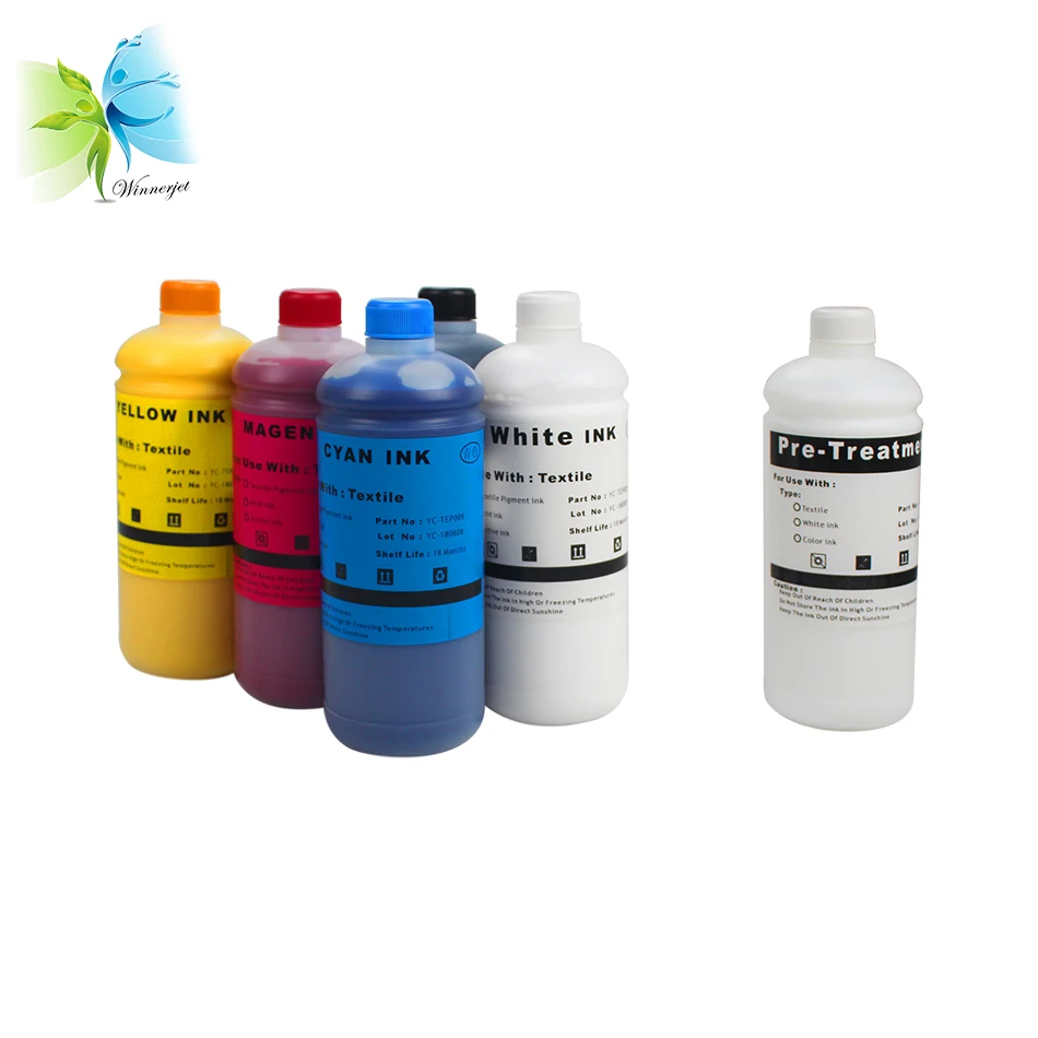 Winnerjet чернила dtg для Epson SureColor F2000 L1800 1390 текстильные (2 Вт + BK C M Y) 1 литровая жидкость