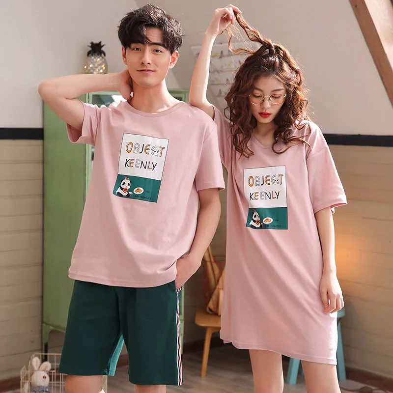 Couple Pajamas Set Spring Summer New Thin Cartoon Printed Short Sleeve Cute Sleepwear Casual Homewear Female Pyjamas
Couple Pajamas Set Spring Summer New Thin Cartoon Printed Short Sleeve Cute Sleepwear Casual Homewear Female Pyjamas