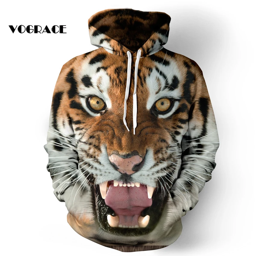 VOGRACE новая модная Толстовка в стиле животных Мужская/Женская шаль с принтом худи