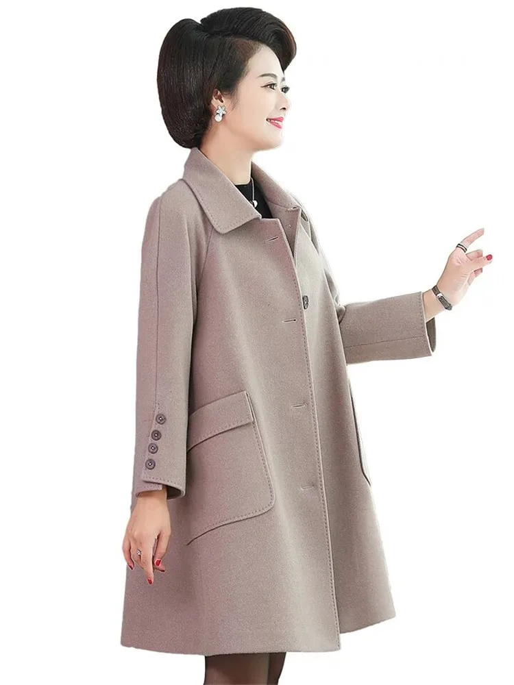 2020 Mother's woolen overcoat -old woman's coat temperament medium-long middle autumn and winter clothing foreign style
2020 Mother's woolen overcoat -old woman's coat temperament medium-long middle autumn and winter clothing foreign style
