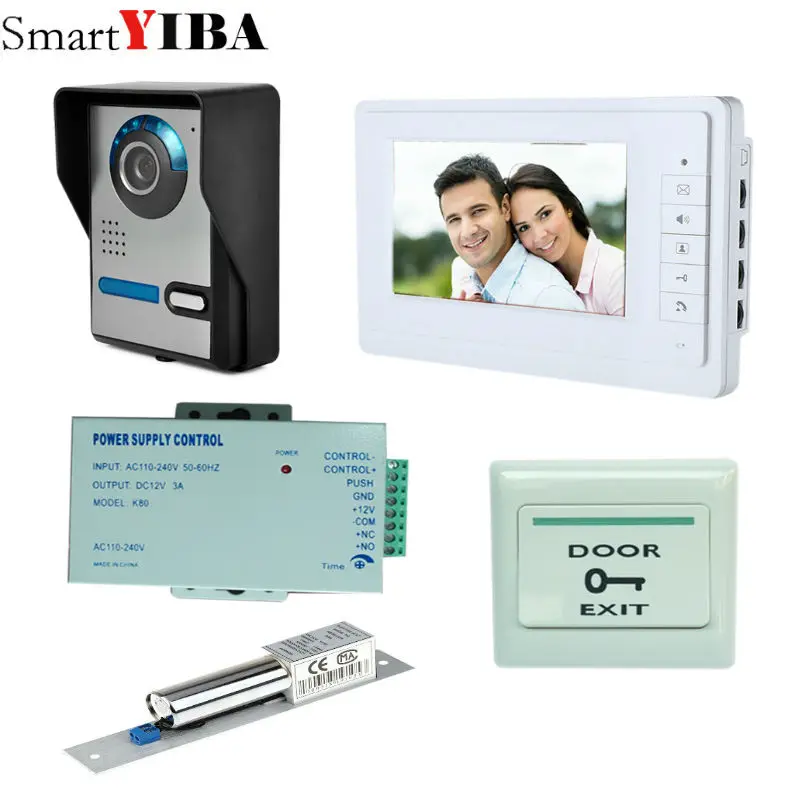 SmartYIBA 7'' Wired Color Video door phone Intercom video door bell kit IR system outdoor with CCD camera 1 screen+1 Camera
SmartYIBA 7'' Wired Color Video door phone Intercom video door bell kit IR system outdoor with CCD camera 1 screen+1 Camera