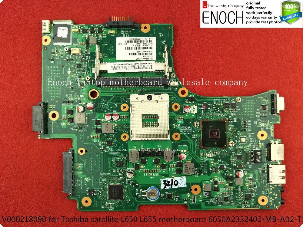 Материнская плата V000218090 для Toshiba satellite L650 L655 системная 6050A2332402-MB-A02-T1 без HDMI хорошо