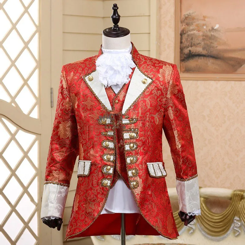 Luxury Red Embroidery Tuxede Suit Men Nightclub 3 Piece Suit (Jacket+Vest+Pants) Stage Prom Wedding Groom Singer Costume Homme
Luxury Red Embroidery Tuxede Suit Men Nightclub 3 Piece Suit (Jacket+Vest+Pants) Stage Prom Wedding Groom Singer Costume Homme
