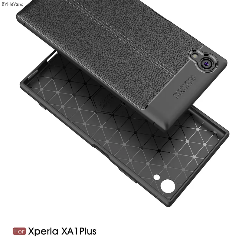 Мягкий чехол BYHeYang из ТПУ для sony Xperia XA1 Plus зернистой кожи силиконовый xa1 plus телефона