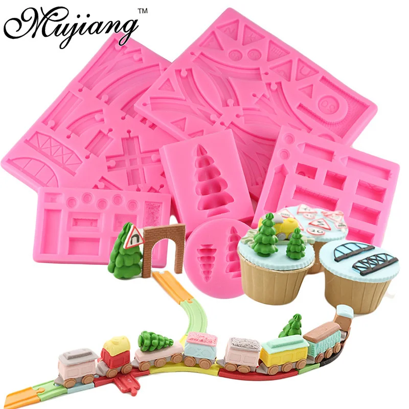 DIY Creative 6Pcs Baby Birthday Cake Decorating 3D Train Track Pine Fondant Silicone Molds Chocolate Candy Gumpaste Clay Moulds
DIY Creative 6Pcs Baby Birthday Cake Decorating 3D Train Track Pine Fondant Silicone Molds Chocolate Candy Gumpaste Clay Moulds
