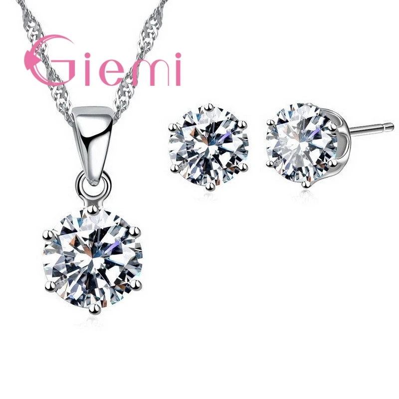 Popular Beautiful Round Crystal Necklace Earrings Proposal Ceremony Jewelry Set Cubic Zirconia and 925 Sterling Silver
Popular Beautiful Round Crystal Necklace Earrings Proposal Ceremony Jewelry Set Cubic Zirconia and 925 Sterling Silver