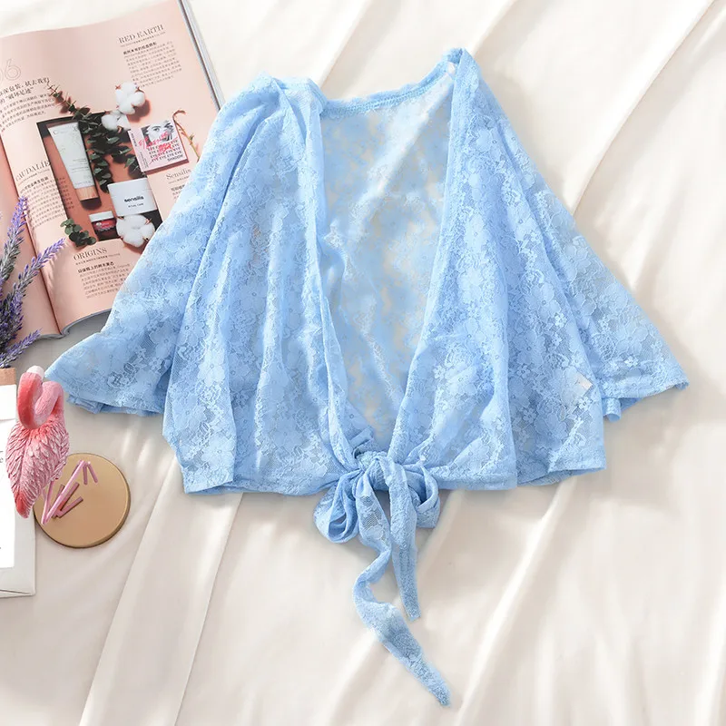 Summer Autumn Women Casual Loose Thin Coat Hollow Out Lace Cardigans Female Solid Tie Bow Beach Cardigan Floral Shirt Tops A1479
Summer Autumn Women Casual Loose Thin Coat Hollow Out Lace Cardigans Female Solid Tie Bow Beach Cardigan Floral Shirt Tops A1479
