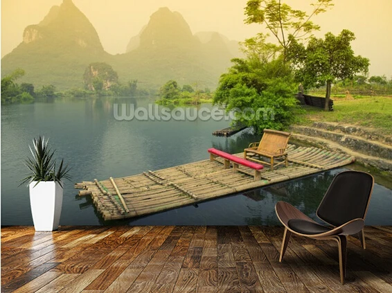 Custom photo wallpaper, Bamboo Raft, Yangshou,3D wallpaper mural forliving room bedroom restaurant wall waterproof PVC wallpaper
Custom photo wallpaper, Bamboo Raft, Yangshou,3D wallpaper mural forliving room bedroom restaurant wall waterproof PVC wallpaper