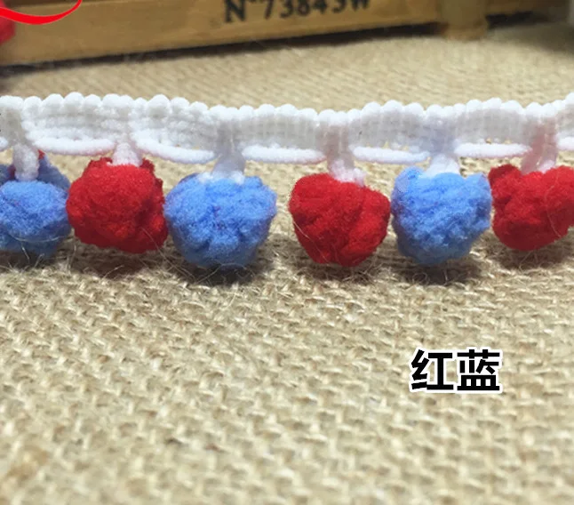 Red and Blue 20yard/lot Pompom Trim Pom Pom Lace Decoration Tassel Ball Fringe Ribbon DIY Material Apparel Sewing Accessories
Red and Blue 20yard/lot Pompom Trim Pom Pom Lace Decoration Tassel Ball Fringe Ribbon DIY Material Apparel Sewing Accessories