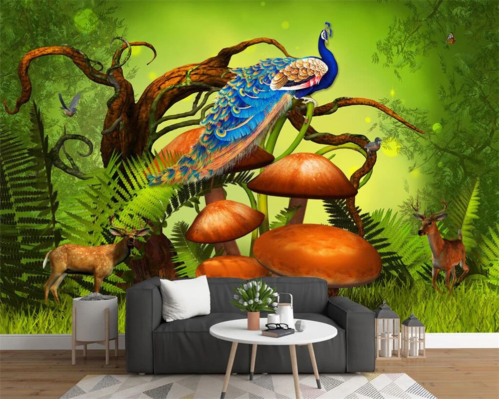 Beibehang Custom wallpaper mysterious original forest animal 3D theme space TV background wall living room bedroom 3d wallpaper
Beibehang Custom wallpaper mysterious original forest animal 3D theme space TV background wall living room bedroom 3d wallpaper