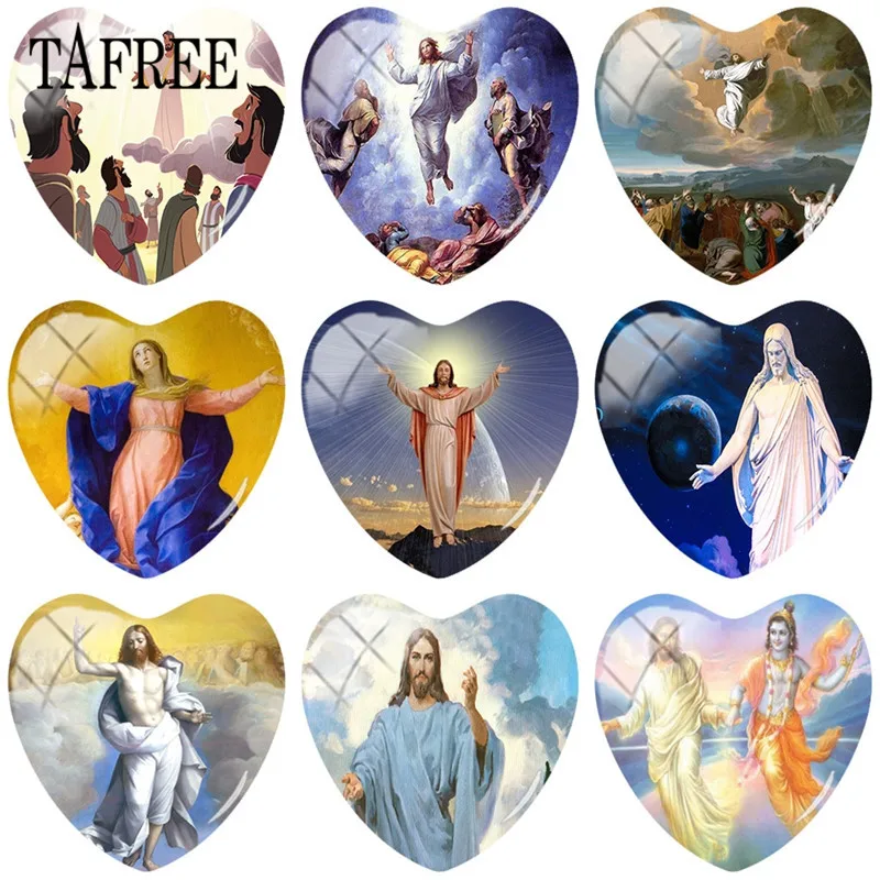 TAFREE 5pcs Glass Cabochon Jesus Ascension of Christ Painting 25mm Heart Glass Dome DIY Jewelry Findings For Keychain Necklace
TAFREE 5pcs Glass Cabochon Jesus Ascension of Christ Painting 25mm Heart Glass Dome DIY Jewelry Findings For Keychain Necklace