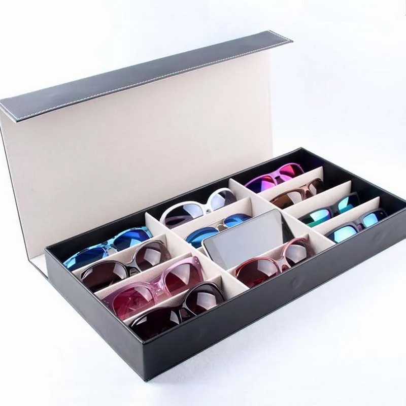 High-grade 12 Slots Makeup Sunglasses Storage Boxes PU Leather Sunglasses Display Boxes Shelf
High-grade 12 Slots Makeup Sunglasses Storage Boxes PU Leather Sunglasses Display Boxes Shelf