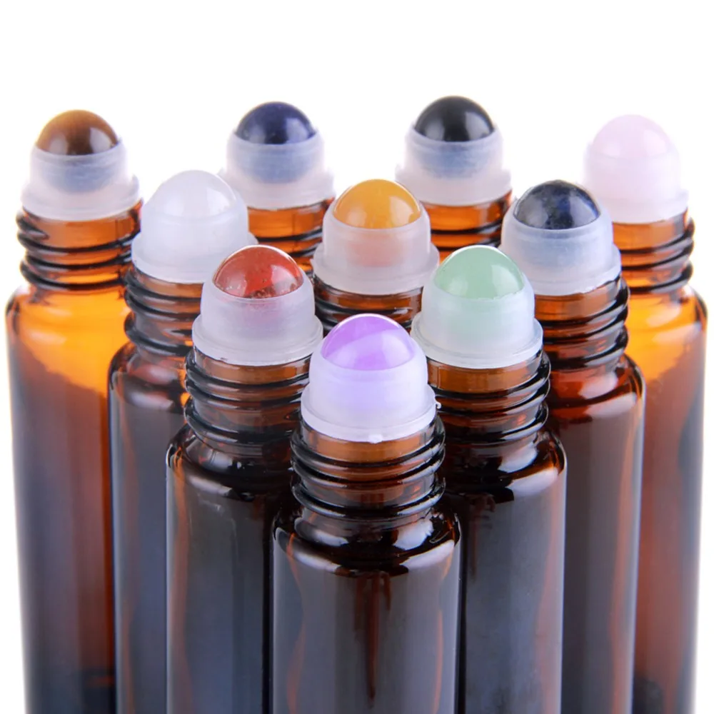 10pcs Natural Gemstone Roller Balls Essential Oil Roller Bottles Empty Amber Glass 10ml Portable Refillable Wholesale Customized
10pcs Natural Gemstone Roller Balls Essential Oil Roller Bottles Empty Amber Glass 10ml Portable Refillable Wholesale Customized