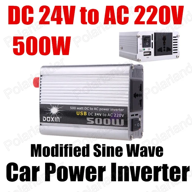 24V DC to AC 220V modified sine wave car voltage transformer Auto Power Inverter Converter 500W USB port charger
24V DC to AC 220V modified sine wave car voltage transformer Auto Power Inverter Converter 500W USB port charger
