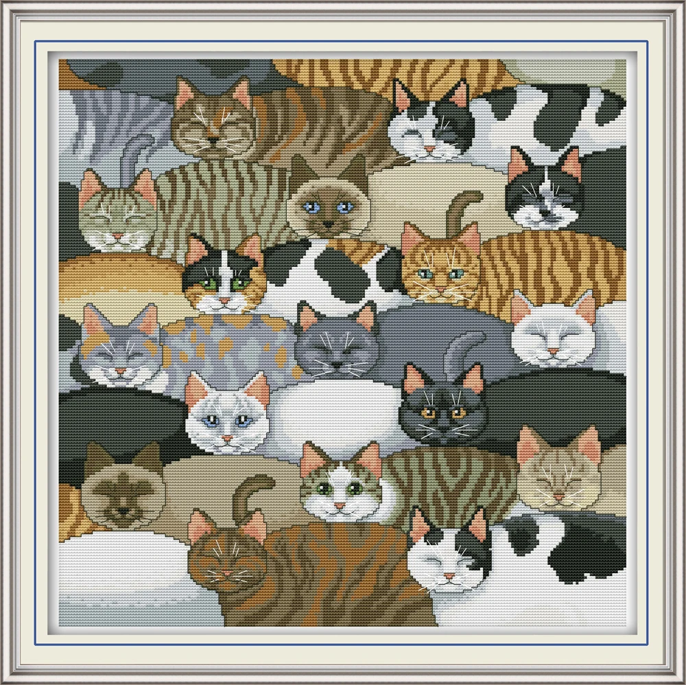 Cute Cats Cross Stitch Kits Printed patterns canvas Living room Embroidery Needlework set Easy Cross-stitch kit DIY Home Decor
Cute Cats Cross Stitch Kits Printed patterns canvas Living room Embroidery Needlework set Easy Cross-stitch kit DIY Home Decor