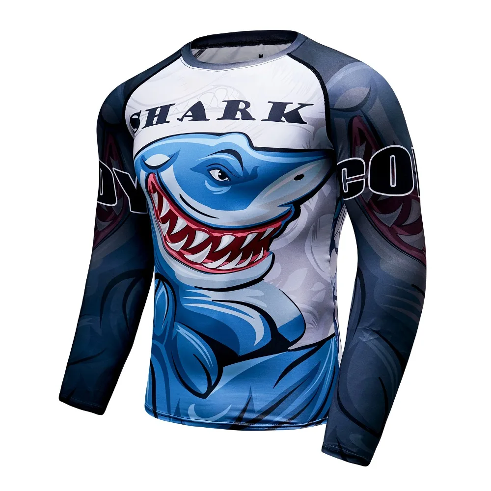 Абсолютная новинка Мужская компрессионная 3D рубашка Rashguard быстросохнущая одежда