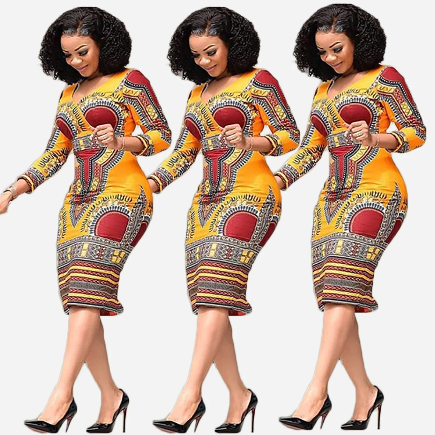 2019 new summer sexy fashion style printing african women polyester knee-length dress S-3XL
2019 new summer sexy fashion style printing african women polyester knee-length dress S-3XL
