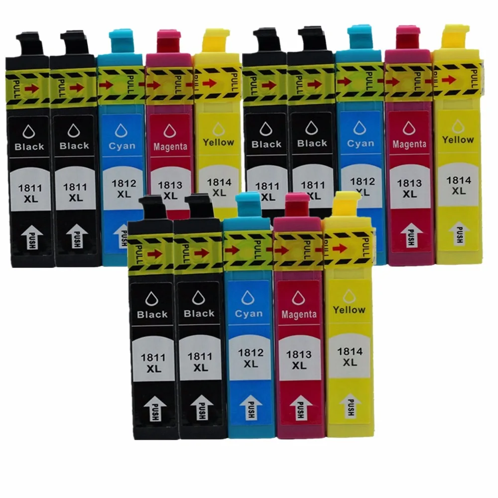 Replacement T1801 T1811 18 XL E-1811 E-18101 Ink Cartridges For Expression Home XP202 XP205 XP302 XP305 XP402 XP405
Replacement T1801 T1811 18 XL E-1811 E-18101 Ink Cartridges For Expression Home XP202 XP205 XP302 XP305 XP402 XP405