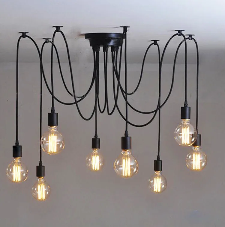 Multiple Ajustable DIY Ceiling Spider Lamp Retro Edison Bulb E27 Vintage lamps DIY Art Spider chandelier Lights
Multiple Ajustable DIY Ceiling Spider Lamp Retro Edison Bulb E27 Vintage lamps DIY Art Spider chandelier Lights