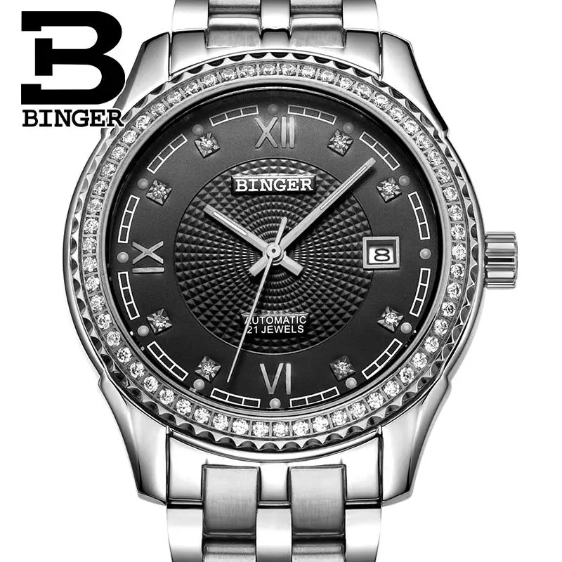 Switzerland men's watch luxury brand Wristwatches BINGER diamond Automatic self-wind full stainless steel Waterproof B1112B-2
Switzerland men's watch luxury brand Wristwatches BINGER diamond Automatic self-wind full stainless steel Waterproof B1112B-2