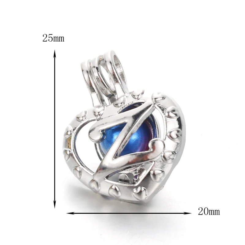 6pcs Bright 26 letters Pearl Cage Jewelry Making Beads Pendant Essential Oil Diffuser For Oyster | Украшения и аксессуары