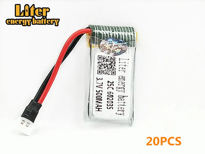 20pcs/lot H31 H107 X4 KY101 Spare Parts 3.7V 500mah 602035 Original Battery H31-011 Lipo battery 500 mah For H31 XH plug 25C
20pcs/lot H31 H107 X4 KY101 Spare Parts 3.7V 500mah 602035 Original Battery H31-011 Lipo battery 500 mah For H31 XH plug 25C