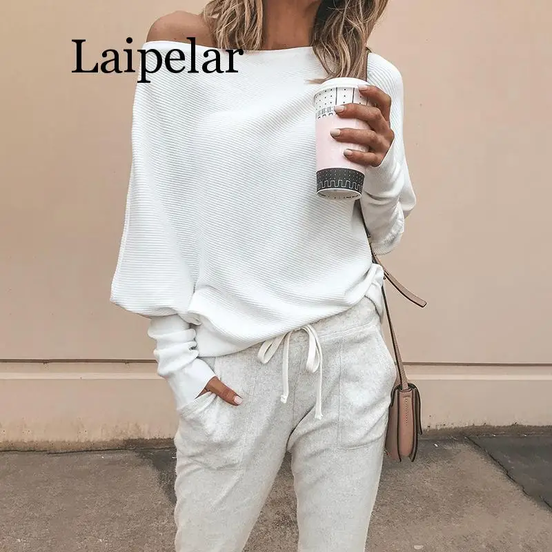 Laipelar 2019 Spring Women Cold Shoulder Office Long Sleeve Sweatshirts Solid Knitted Batwing Sleeve Casual Top
Laipelar 2019 Spring Women Cold Shoulder Office Long Sleeve Sweatshirts Solid Knitted Batwing Sleeve Casual Top