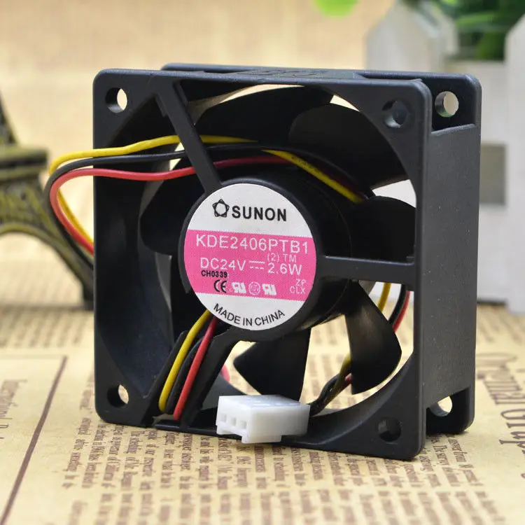Computer Case CPU Cooler Fan For Original SUNON 60*60*25 24V 2.6W KDE2406PTB1 2 wire cooling fan inverter fan PC Accessories
Computer Case CPU Cooler Fan For Original SUNON 60*60*25 24V 2.6W KDE2406PTB1 2 wire cooling fan inverter fan PC Accessories