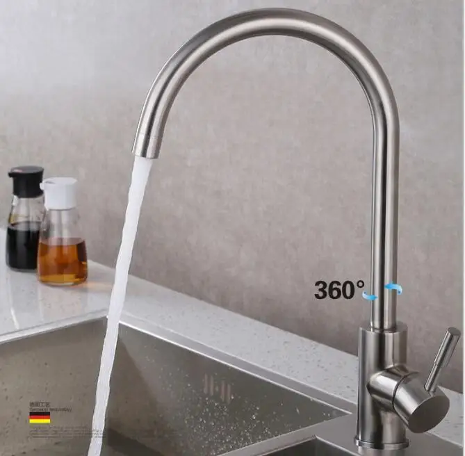 SUS 304 Stainless Steel Hot & Cold Water Kitchen Faucet 360 Swivel Basin Brushed Nickel Mixer Deck Mounted Faucet Tap
SUS 304 Stainless Steel Hot & Cold Water Kitchen Faucet 360 Swivel Basin Brushed Nickel Mixer Deck Mounted Faucet Tap
